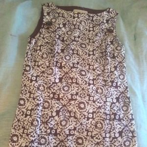Brown and White Patterned Sleeveless dress by Michael Kors, 8